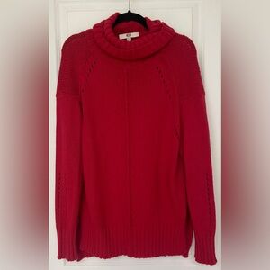 Etcetera Womens Red Knit Turtleneck Sweater Fall and Winter Colorful Clothing